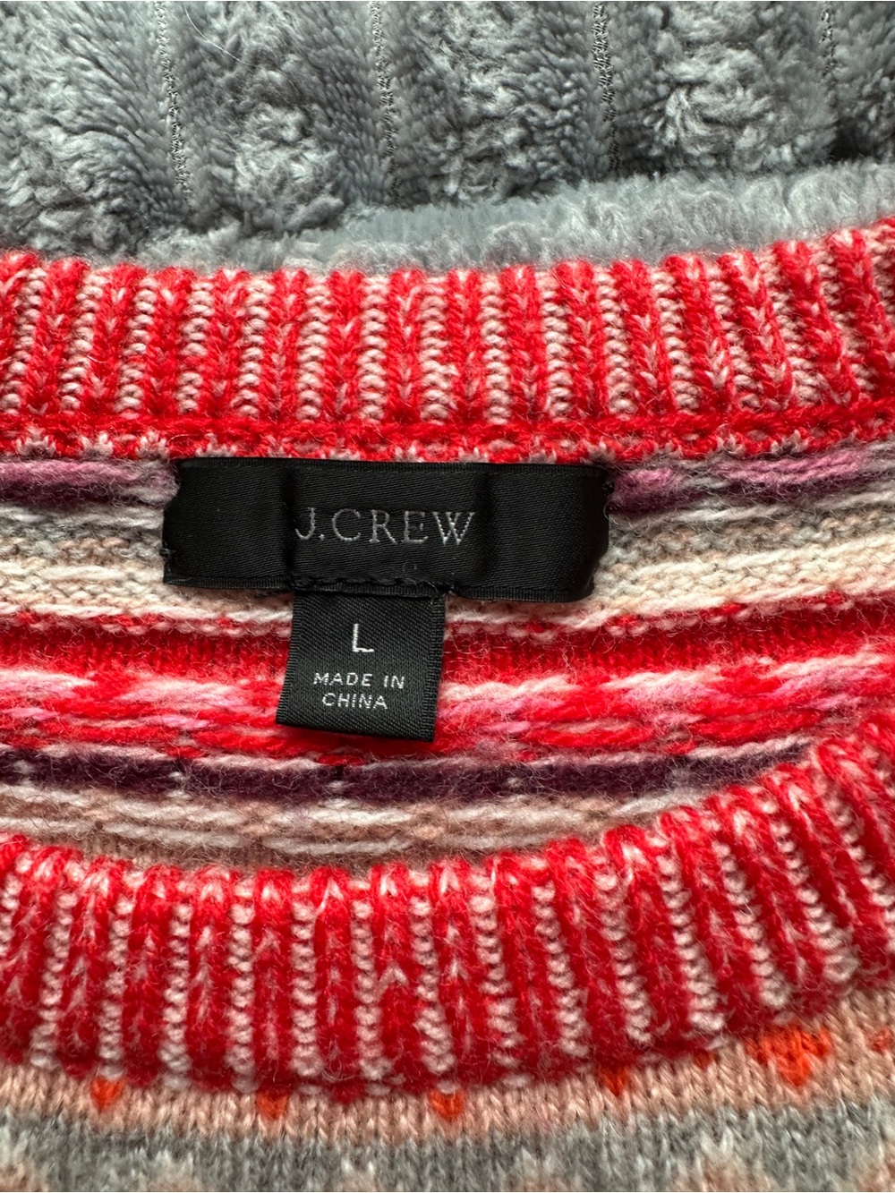 Vtg Y2K J. Crew Colorful crew neck Fair Isle Sweater - Picture 3 of 8